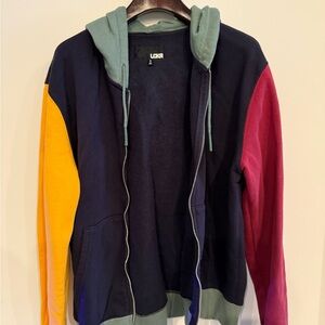 Colorblock Zip-Up Hoodie
